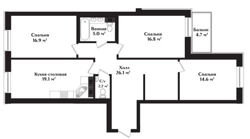 102 м², 3-комнатная квартира 42 270 000 ₽ - изображение 143