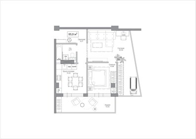 Квартира 65,9 м², 2-комнатные - изображение 5