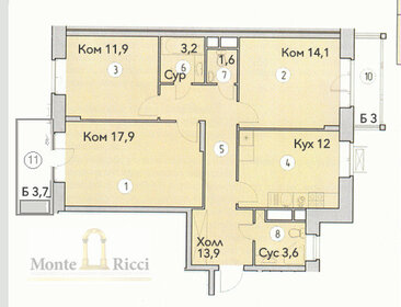 73,5 м², 3-комнатная квартира 9 750 000 ₽ - изображение 64