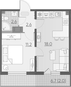 Квартира 36,4 м², 1-комнатная - изображение 1