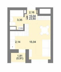 Квартира 33 м², студия - изображение 1