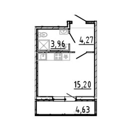 Квартира 28,1 м², студия - изображение 1