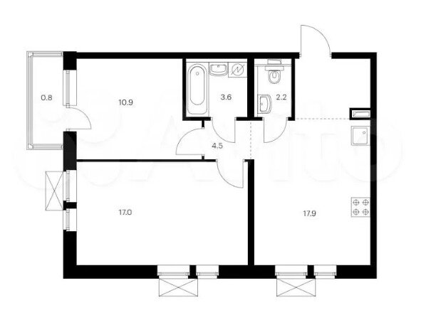 57 м², 2-комнатная квартира 8 900 000 ₽ - изображение 1