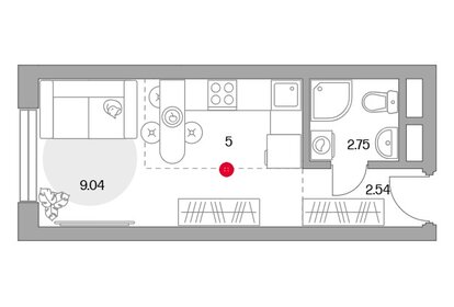 Квартира 19 м², студия - изображение 1