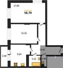 Квартира 58,8 м², 2-комнатная - изображение 1