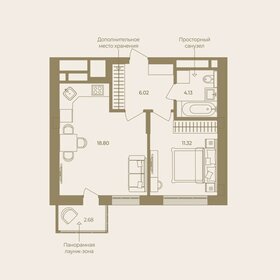 Квартира 43 м², 1-комнатная - изображение 1