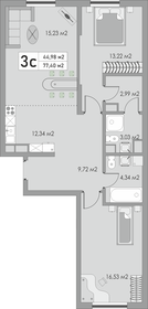 Квартира 77,4 м², 3-комнатная - изображение 1