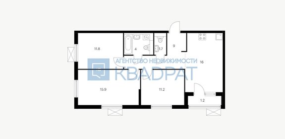 Квартира 70,8 м², 3-комнатная - изображение 1