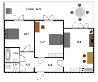 Квартира 54,2 м², 2-комнатная - изображение 3