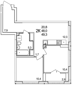 37,8 м², 2-комнатная квартира 5 000 000 ₽ - изображение 1