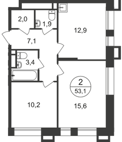 61 м², 2-комнатная квартира 16 996 650 ₽ - изображение 56