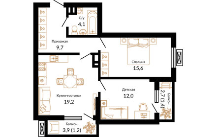63 м², 2-комнатная квартира 7 150 000 ₽ - изображение 72