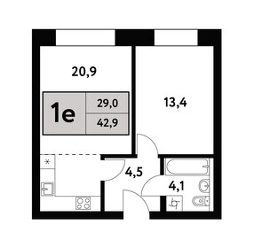 29,5 м², квартира-студия 17 218 796 ₽ - изображение 106