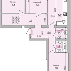 Квартира 94,3 м², 3-комнатная - изображение 2