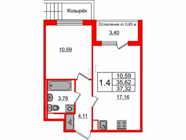 35,9 м², 1-комнатная квартира 6 350 106 ₽ - изображение 24
