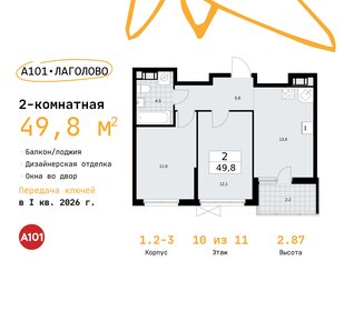 50,3 м², 2-комнатная квартира 7 206 361 ₽ - изображение 21
