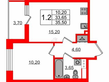 34,5 м², 1-комнатная квартира 7 750 304 ₽ - изображение 16