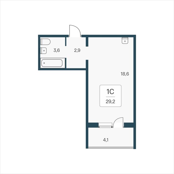 29,2 м², квартира-студия 3 650 000 ₽ - изображение 1