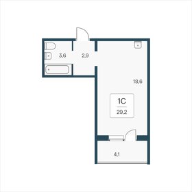 Квартира 29,2 м², студия - изображение 1