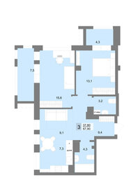 70 м², 3-комнатная квартира 9 300 000 ₽ - изображение 34