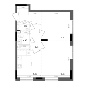 Квартира 59,7 м², 2-комнатная - изображение 1