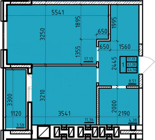 Квартира 45 м², 1-комнатная - изображение 1