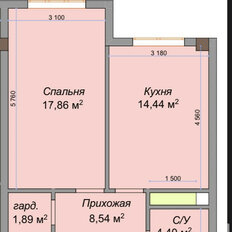 Квартира 49,2 м², 1-комнатная - изображение 3