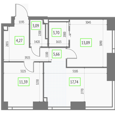 Квартира 58,9 м², 2-комнатная - изображение 2