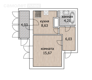 34,7 м², 1-комнатная квартира 4 250 000 ₽ - изображение 41