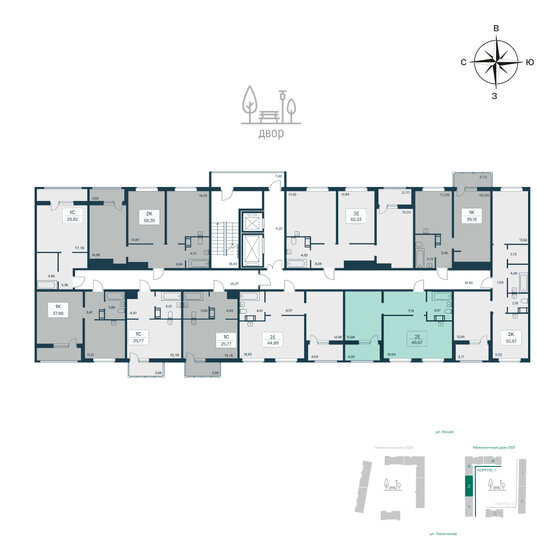 45,1 м², 1-комнатная квартира 7 150 000 ₽ - изображение 60