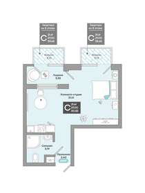 Квартира 30,3 м², студия - изображение 1