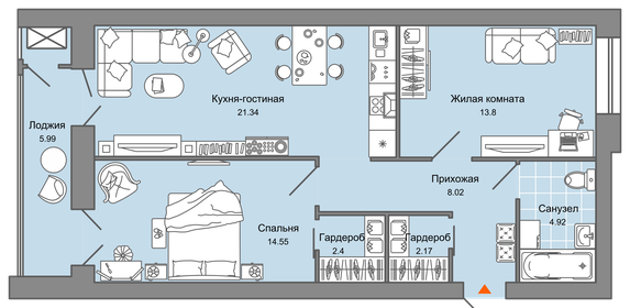 Квартира 70 м², 3-комнатная - изображение 1