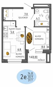 Квартира 31,7 м², 2-комнатная - изображение 1