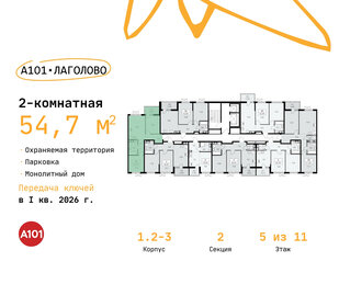 56,9 м², 2-комнатная квартира 7 864 613 ₽ - изображение 18