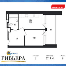 Квартира 46,3 м², 2-комнатные - изображение 3