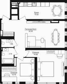 122,6 м², 3-комнатная квартира 54 311 800 ₽ - изображение 22