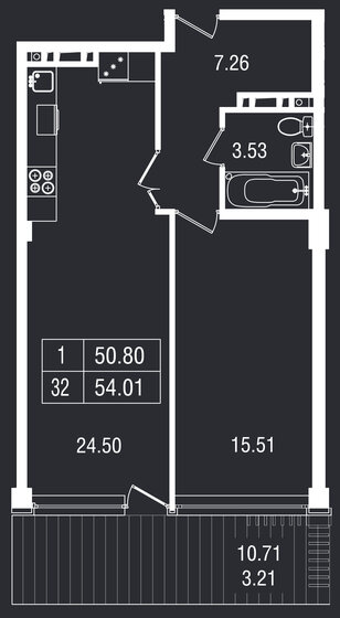 54 м², 1-комнатные апартаменты 19 590 818 ₽ - изображение 1