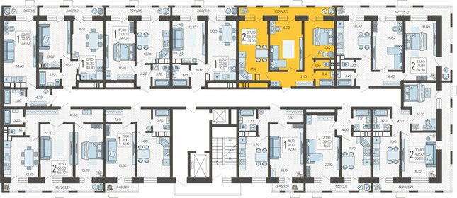 59,6 м², 2-комнатная квартира 8 153 280 ₽ - изображение 47