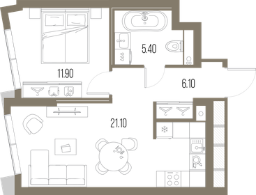 44,5 м², 1-комнатная квартира 20 051 700 ₽ - изображение 10