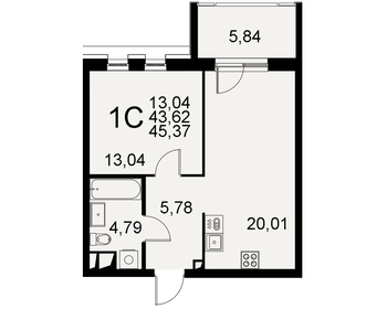 45,2 м², 1-комнатная квартира 8 139 600 ₽ - изображение 8