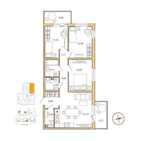 Квартира 79,3 м², 3-комнатная - изображение 1