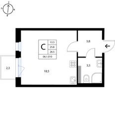 Квартира 26,5 м², студия - изображение 2