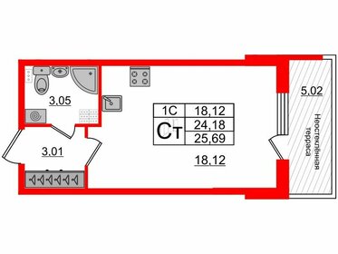 24,1 м², квартира-студия 4 650 140 ₽ - изображение 68