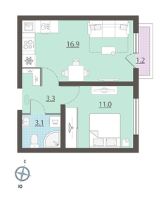 34,8 м², 1-комнатная квартира 4 350 000 ₽ - изображение 105