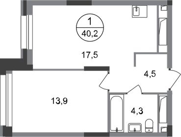 37,9 м², 1-комнатная квартира 9 750 000 ₽ - изображение 128