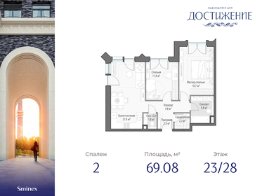 66,7 м², 2-комнатная квартира 39 660 000 ₽ - изображение 20