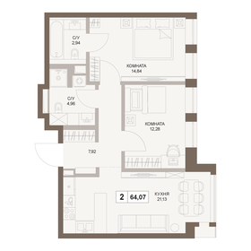65,3 м², 2-комнатная квартира 36 532 352 ₽ - изображение 51
