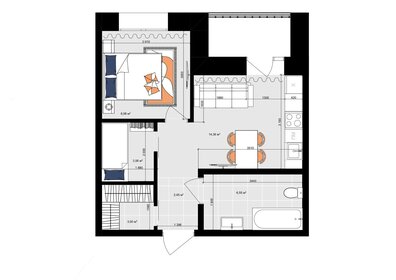 45,7 м², 1-комнатная квартира 7 690 000 ₽ - изображение 44