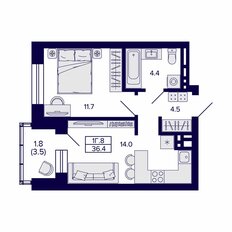 Квартира 36,4 м², 1-комнатная - изображение 3