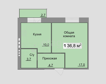 43,7 м², 1-комнатная квартира 2 250 000 ₽ - изображение 66
